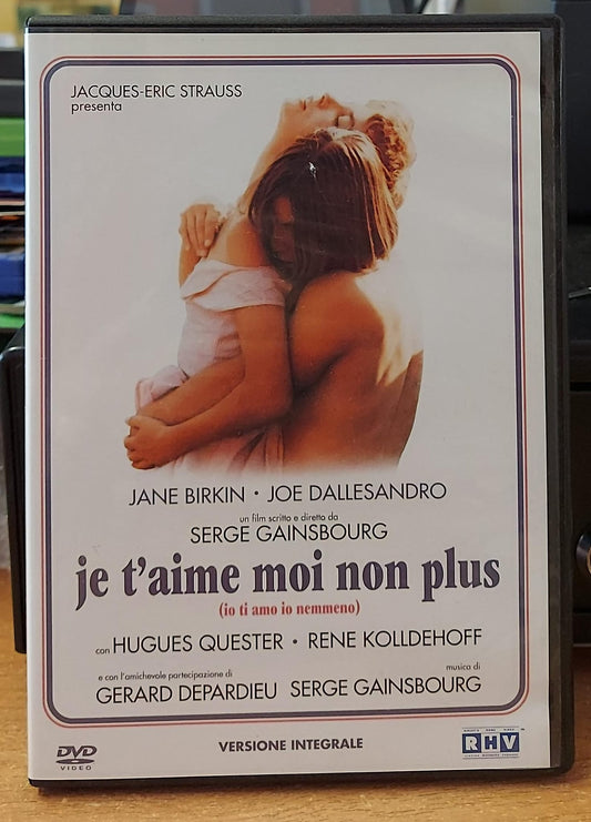 Je t’aime moi non plus DVD, retro della confezione con trama e dettagli tecnici