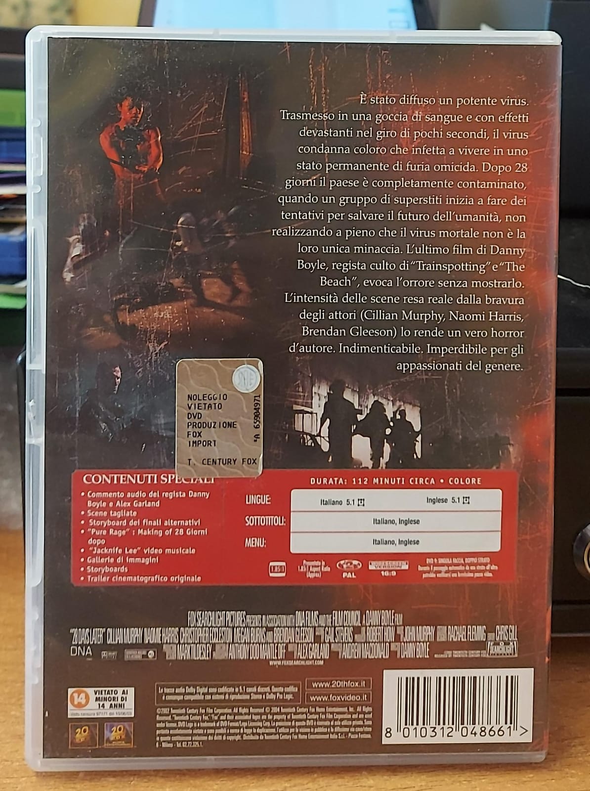 Copertina frontale del DVD 28 giorni dopo di Danny Boyle