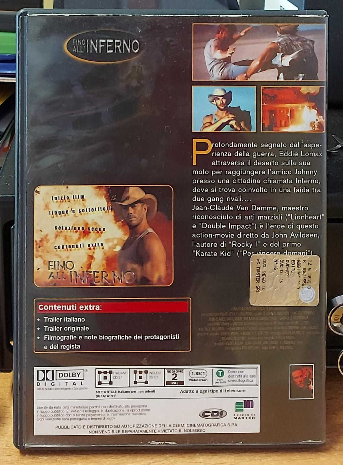 Copertina frontale del DVD Fino all'inferno con Jean-Claude Van Damme