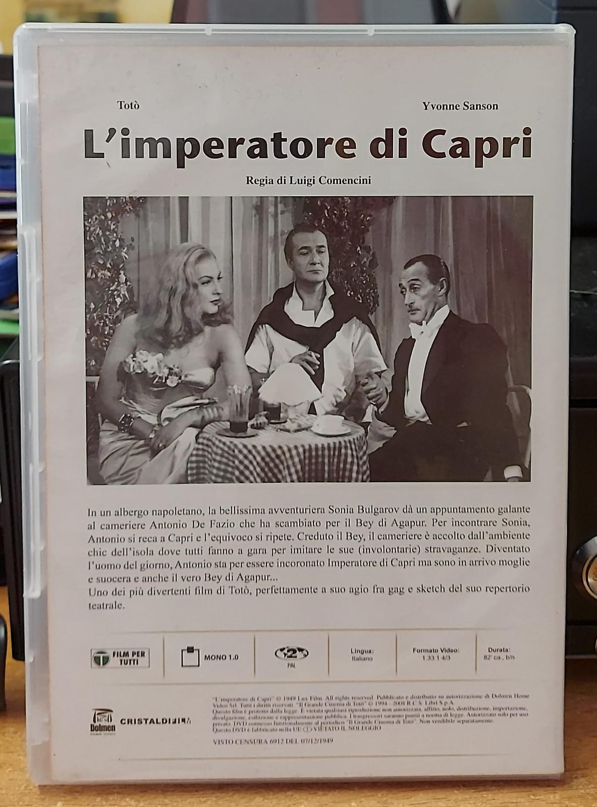 Copertina frontale L'imperatore di Capri DVD Collezione Oro con Totò