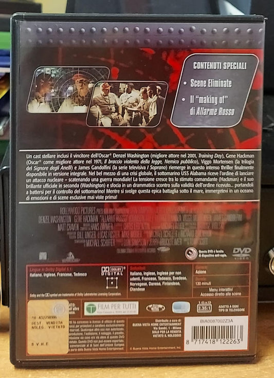 Copertina frontale DVD Allarme rosso Edizione integrale con Denzel Washington e Gene Hackman