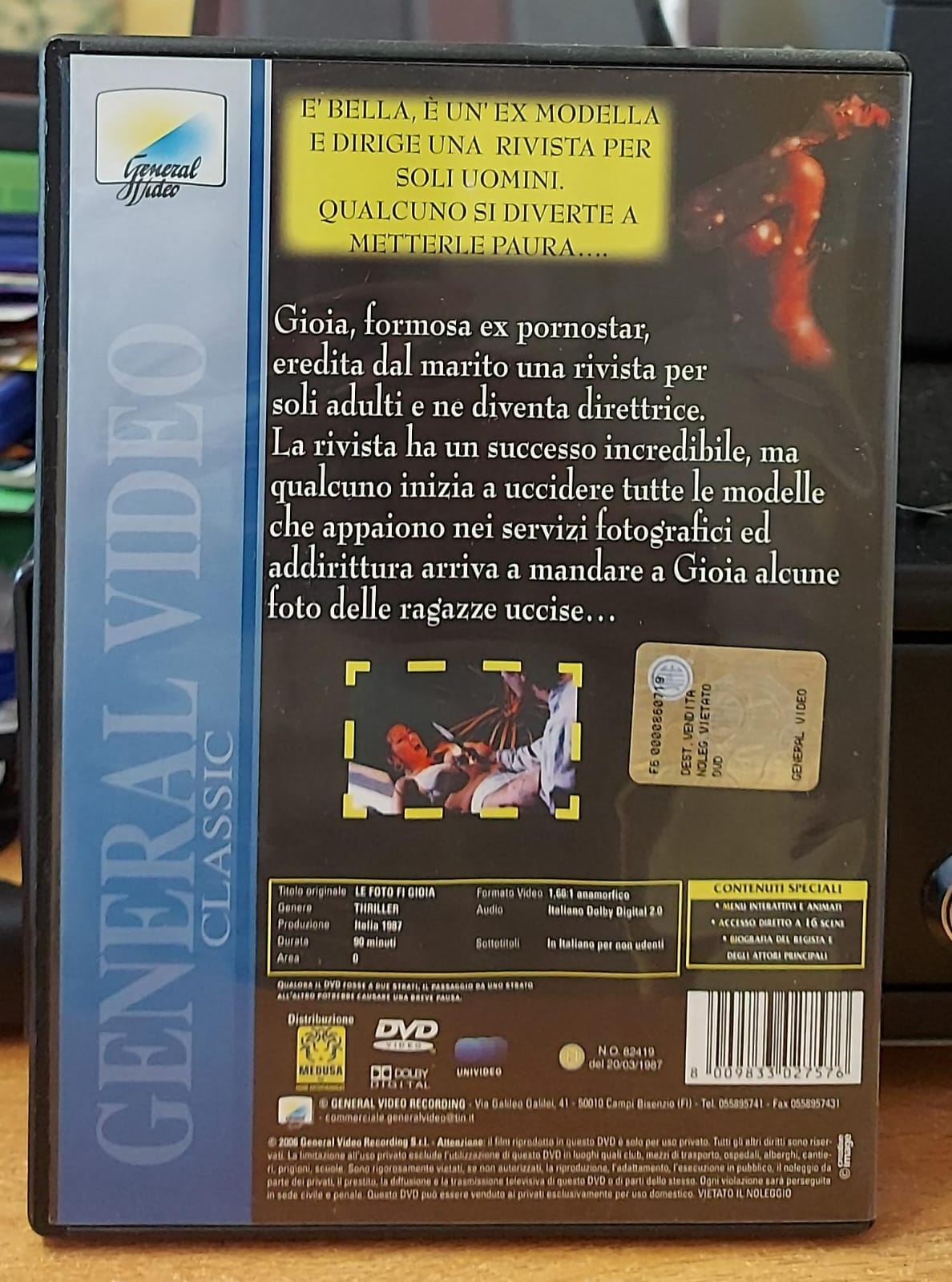 Retro della confezione DVD Le Foto di Gioia con trama e dettagli tecnici
