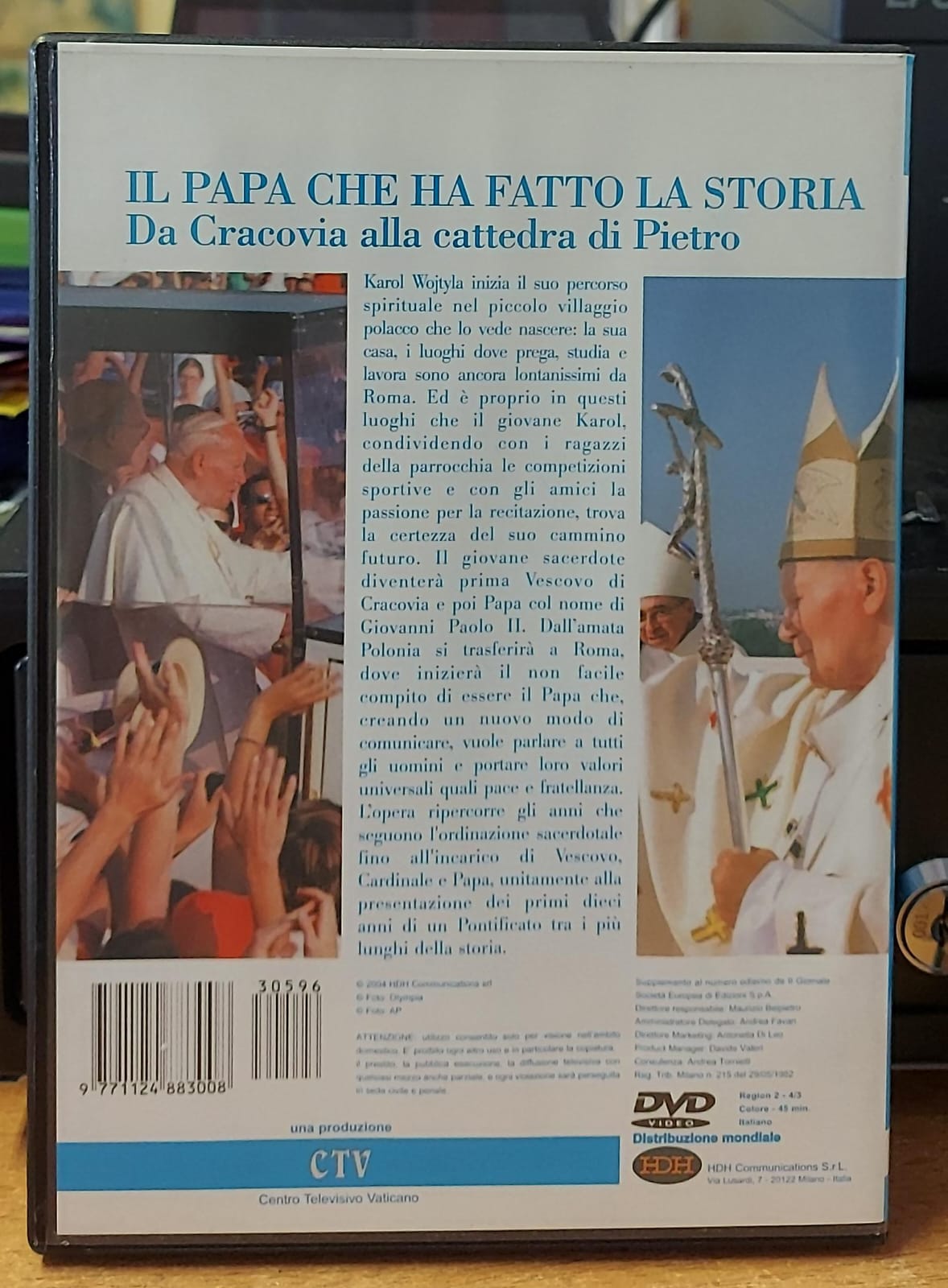 Retro della confezione DVD Il Papa che ha fatto la storia con descrizione biografica