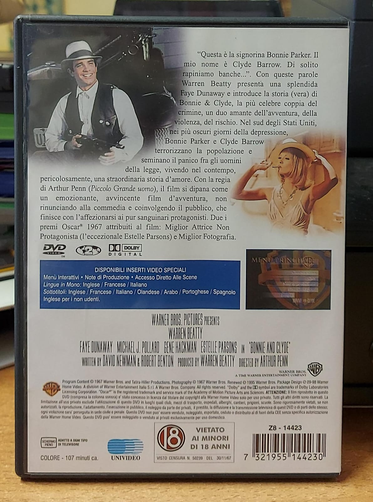 Fronte DVD Gangster Story con Warren Beatty e Faye Dunaway