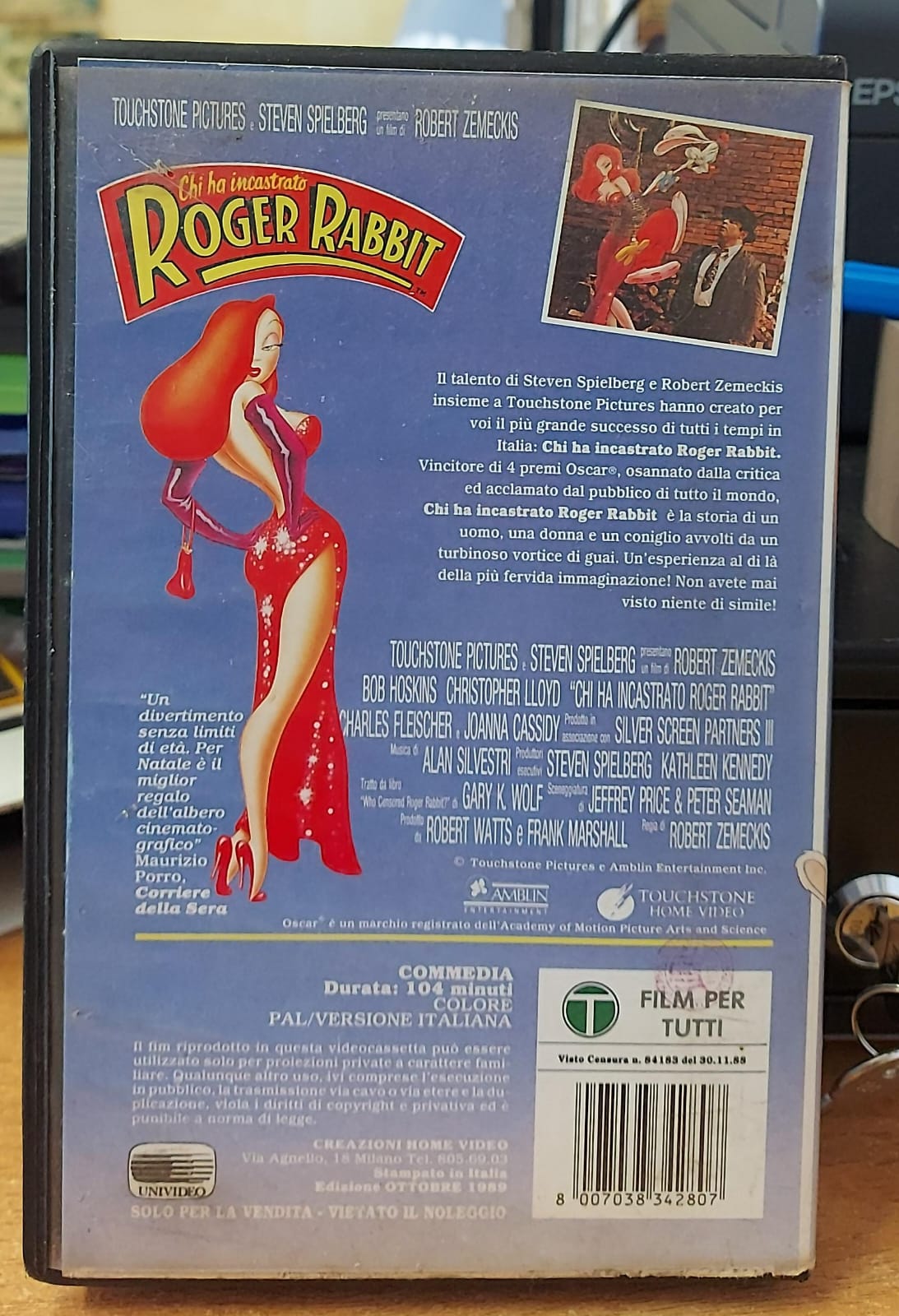 Chi ha incastrato Roger Rabbit VHS – retro e barcode 8007038342807