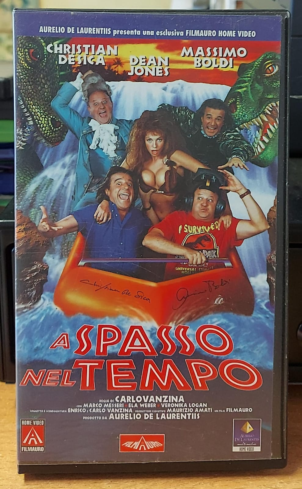 A spasso nel tempo VHS Filmauro – fronte con Christian De Sica e Massimo Boldi