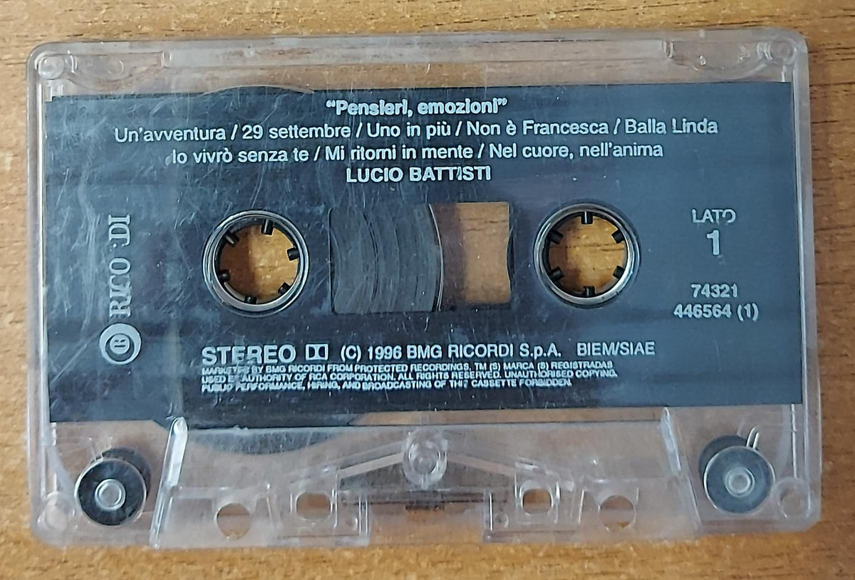 Lucio Battisti Pensieri emozioni musicassetta 1 Ricordi, lato 1