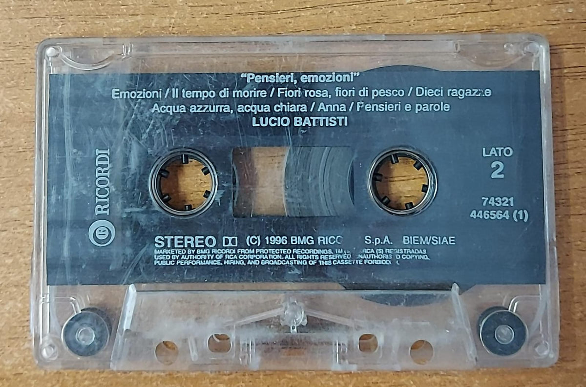 Lucio Battisti Pensieri emozioni musicassetta 1 Ricordi, lato 2