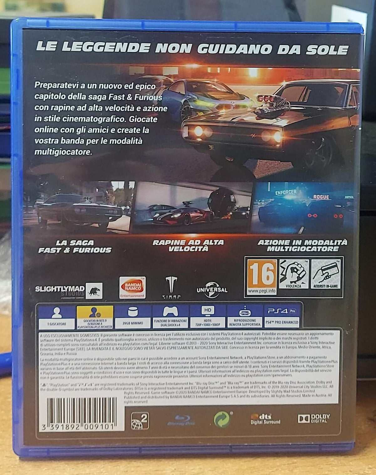 Fast & Furious Crossroads PS4 - retro della confezione