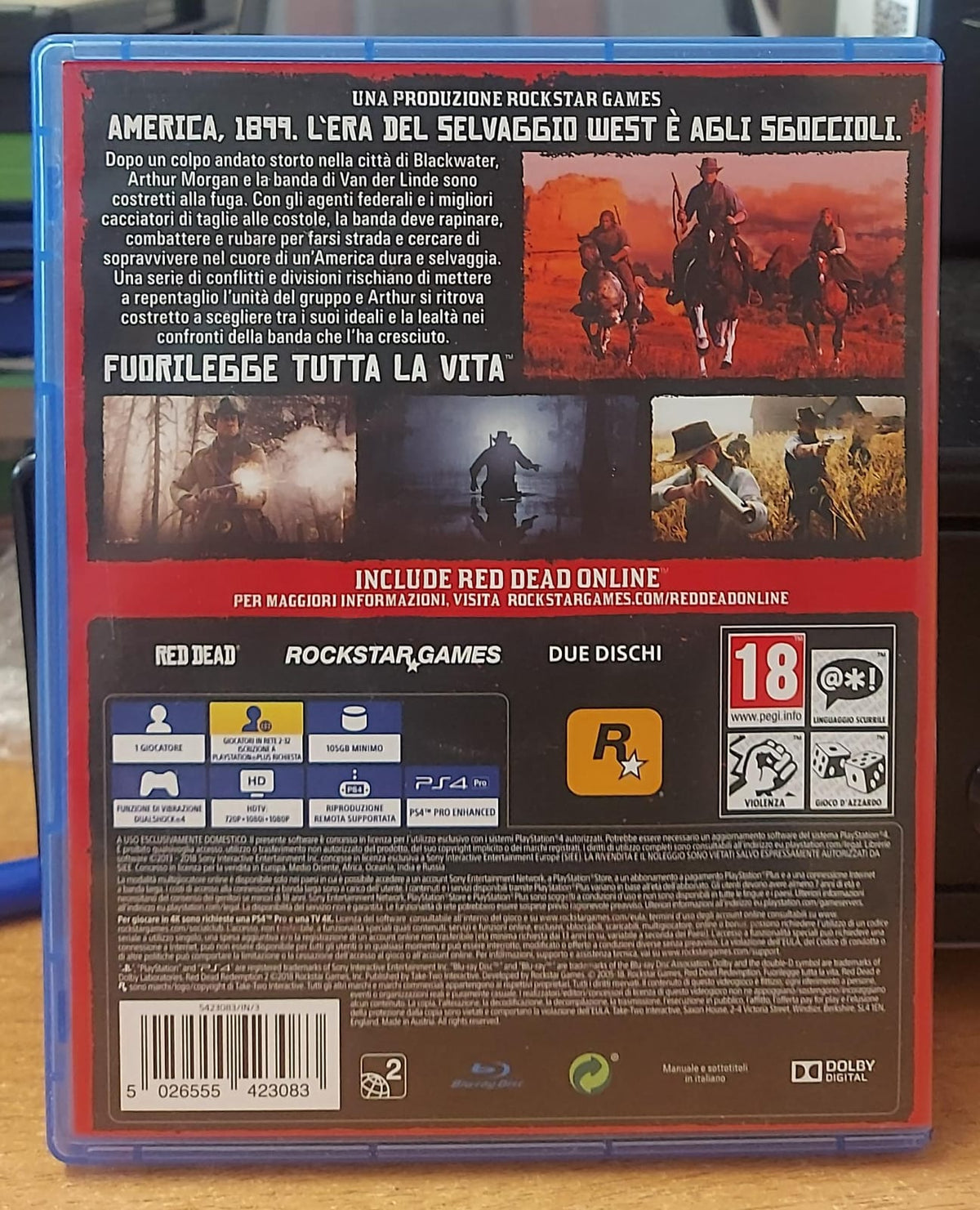 Red Dead Redemption 2 PS4 - retro della confezione