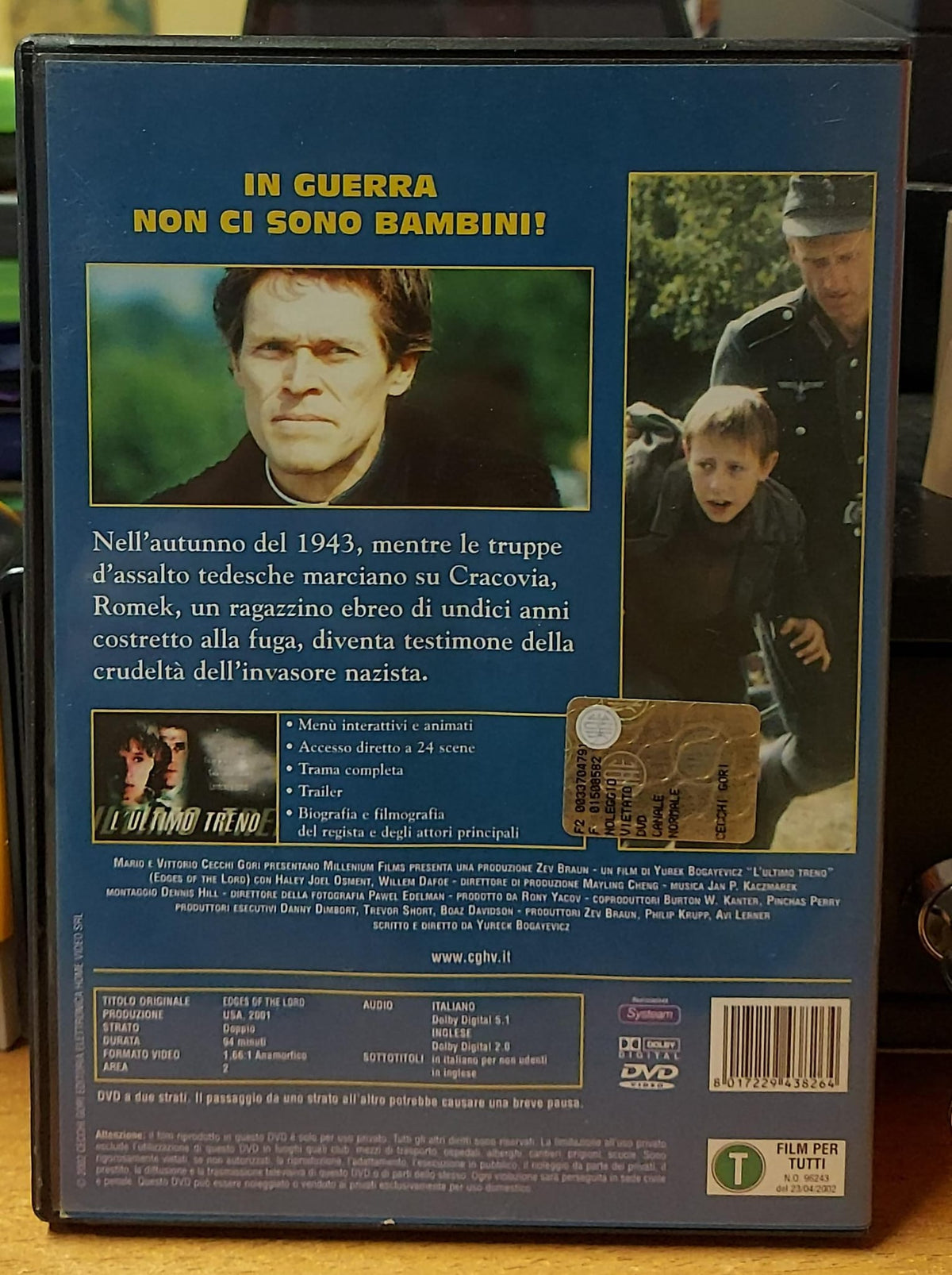 Retro copertina DVD L'ultimo treno con trama, contenuti speciali e codice a barre