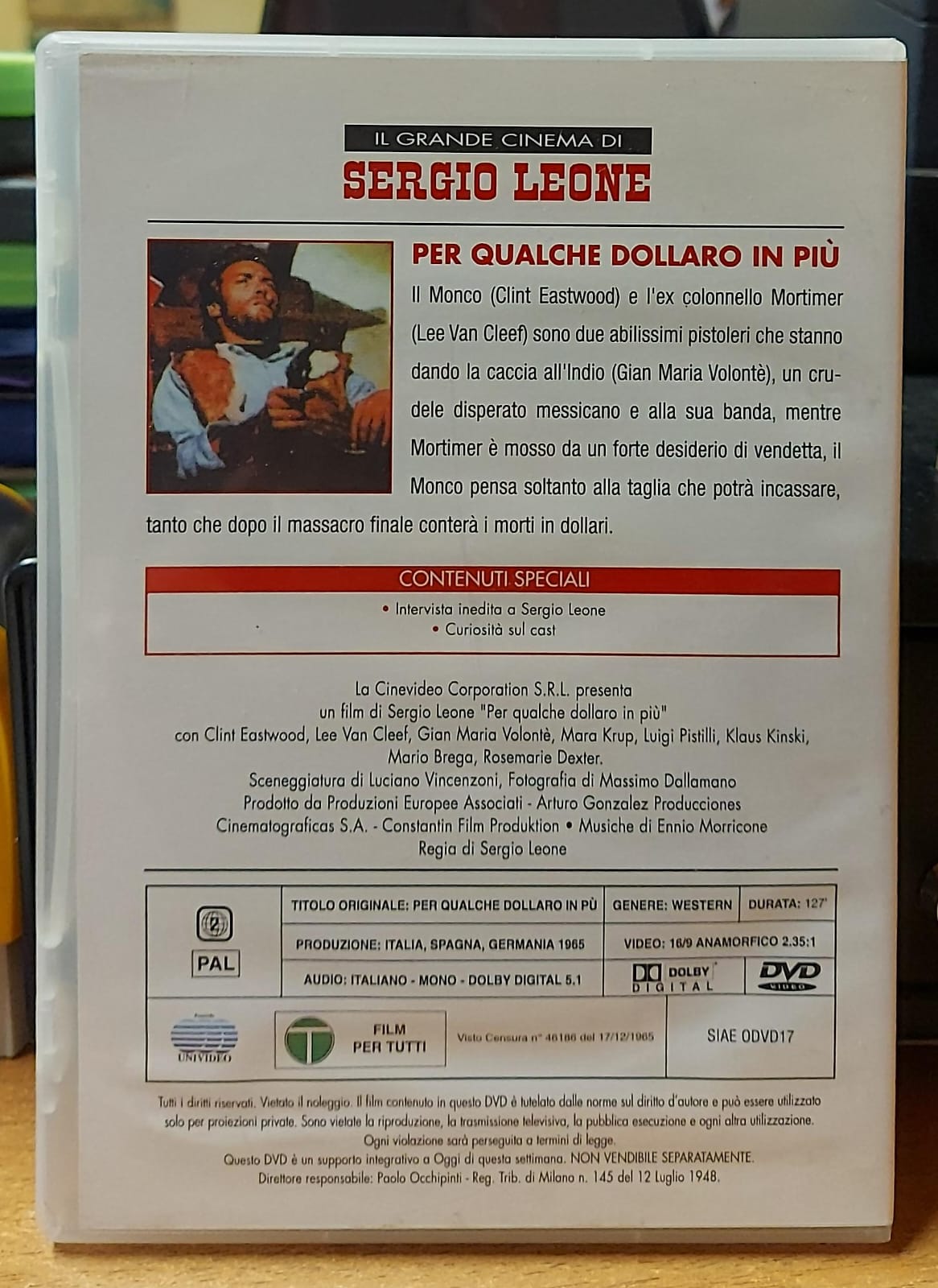 Retro copertina DVD Per qualche dollaro in più con trama, contenuti speciali e dettagli tecnici