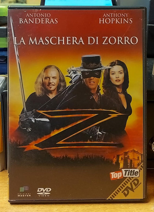 Fronte copertina DVD La Maschera di Zorro con Antonio Banderas, Anthony Hopkins e Catherine Zeta-Jones