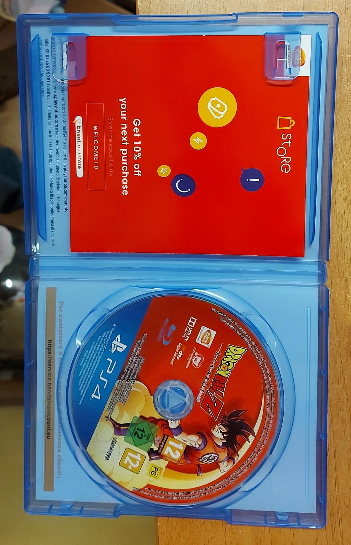 Dragon Ball Z Kakarot PS4 usato - disco e inserto promozionale nella custodia