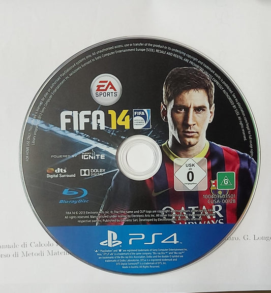 FIFA 14 PS4 usato - solo disco senza custodia con Lionel Messi