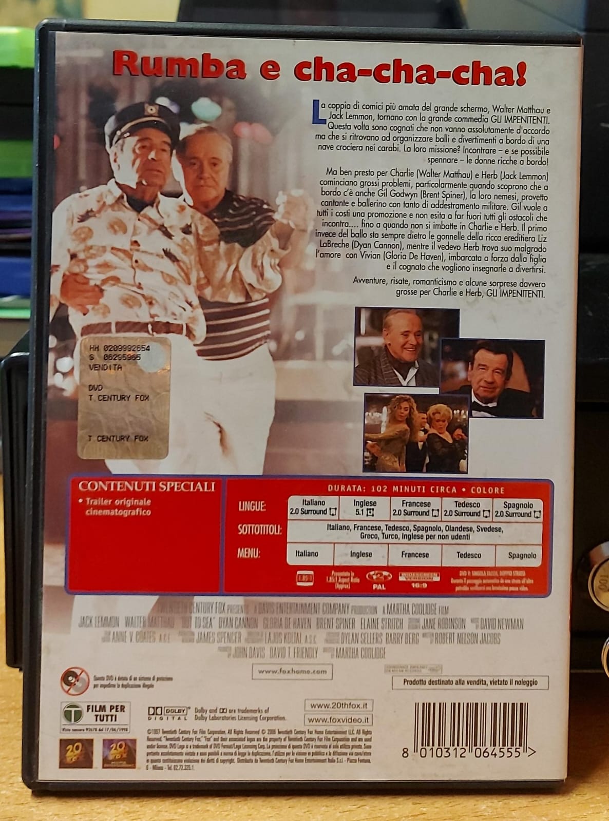 Gli impenitenti DVD - retro con dettagli tecnici e barcode