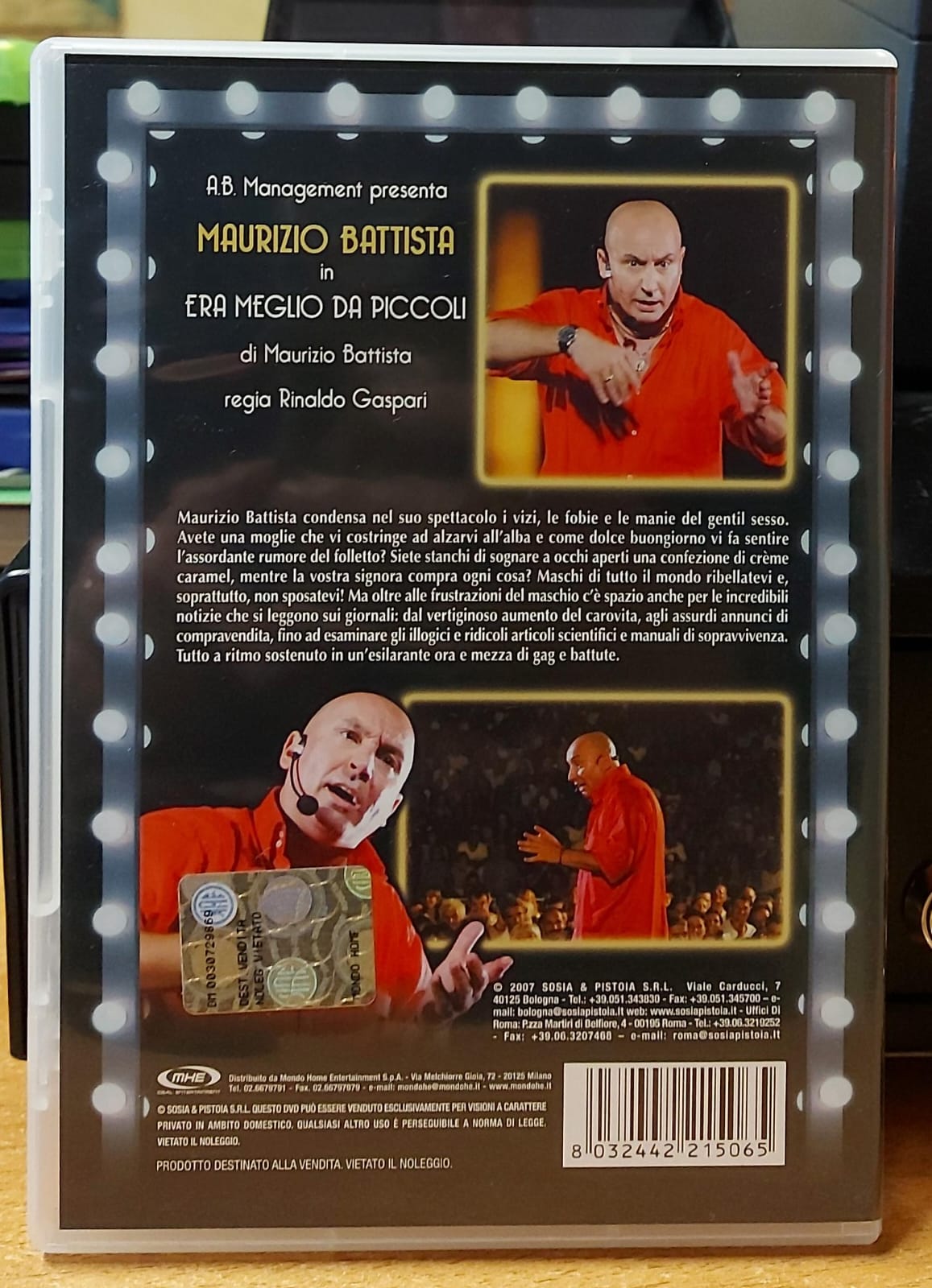 Maurizio Battista Era meglio da piccoli DVD - fronte della custodia